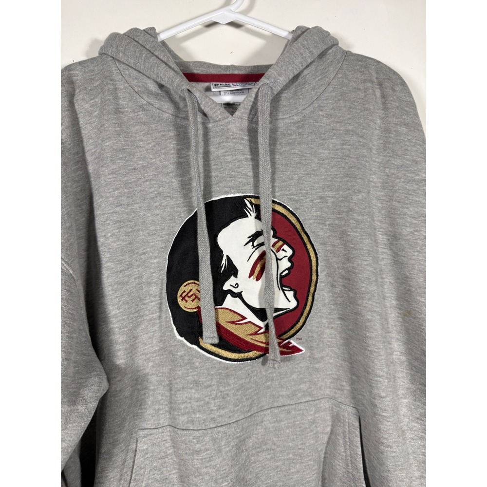 Majestic Florida State Seminoles FSU Hoodie Gray XL Embroidered Logo